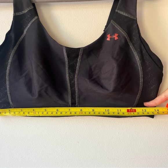 Under Armour HeatGear Armour Sports Bra 36D | Black Red High Impact Workout Bra - Picture 5 of 13